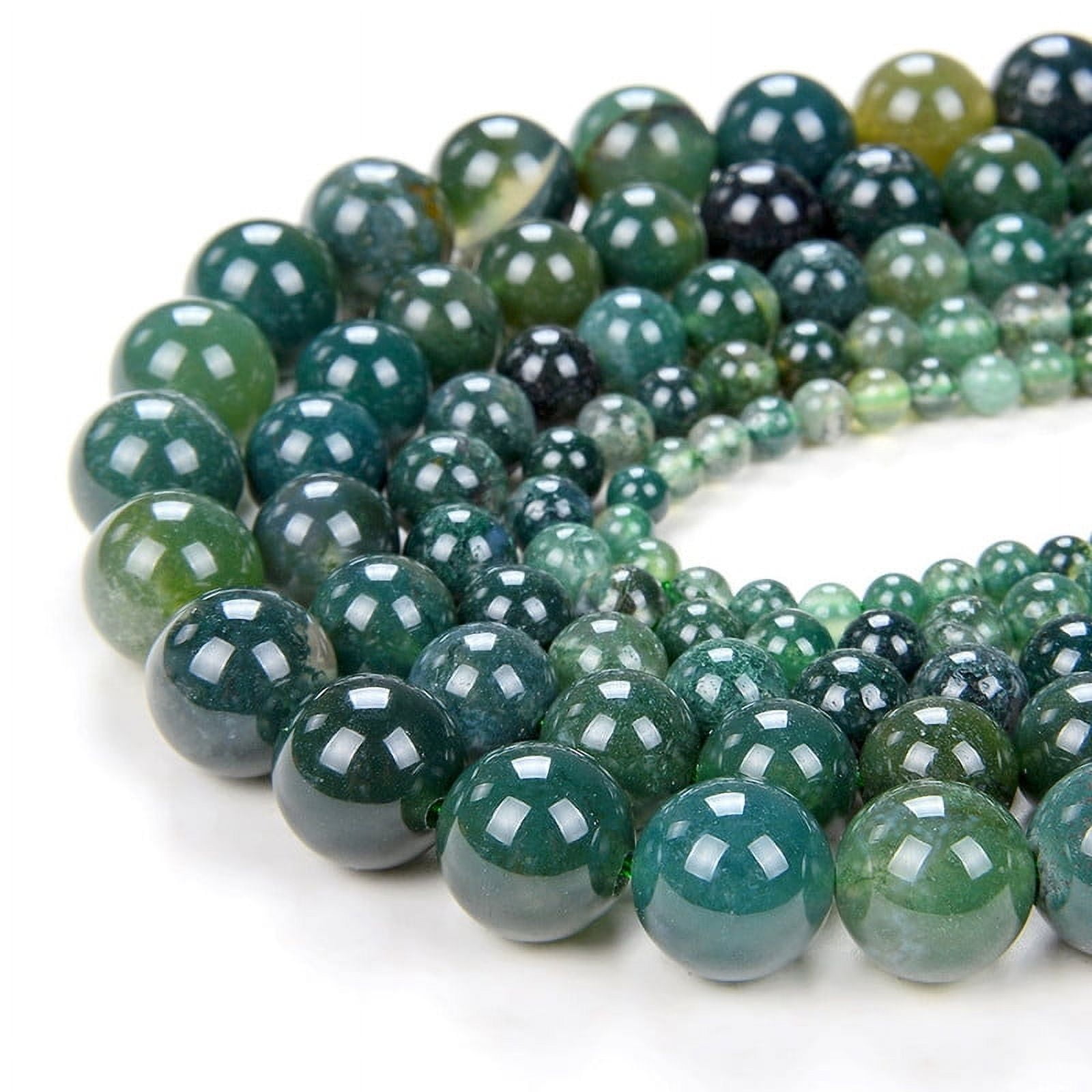 8mm Green Moss Agate Gemstone Green Round Loose Beads 15.5 inch Full Strand