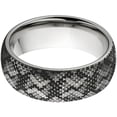 thumbnail image 1 of 8mm Half-Round Titanium Ring with a Laser Snake Skin Pattern, 1 of 3