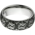 thumbnail image 1 of 8mm Half-Round Titanium Ring with a Laser Snake Skin Pattern, 1 of 3