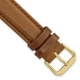 thumbnail image 1 of 8mm Havana Smooth Leather Gold-tone Buckle Watch Band, 1 of 5
