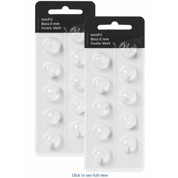 8mm Hearing Aid Domes Double Vent Universal Ear Tips Replacements for Minifit with 2 Packs
