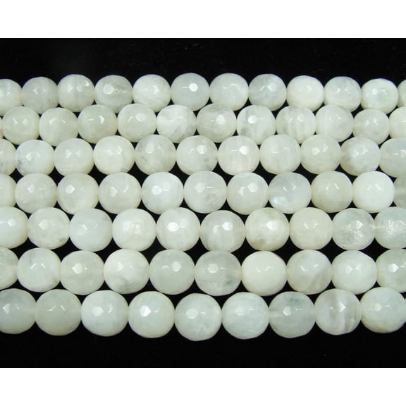 8mm High Quality Moonstone Faceted Round Beads Genuine Gemstone Natural Jewelry Making