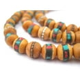 thumbnail image 1 of The Bead Chest 8mm Inlaid Sandalwood Mala Beads: Fragrant Aromatic Wooden Meditation Beads for Yoga, Jewelry, Necklace, Chanting Genuine Nepal Product, 1 of 4
