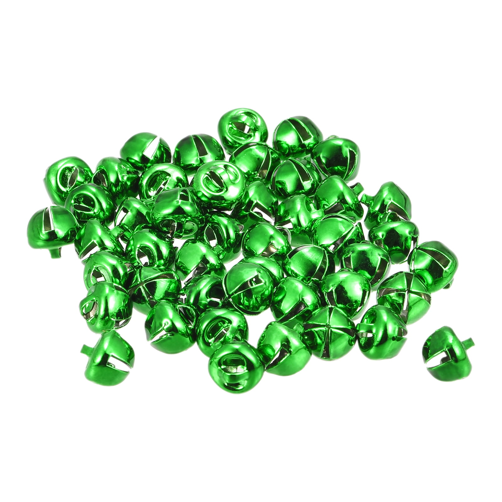 8mm Jingle Bells Craft Bells Carbon Steel Electroplating Green 48 Pack