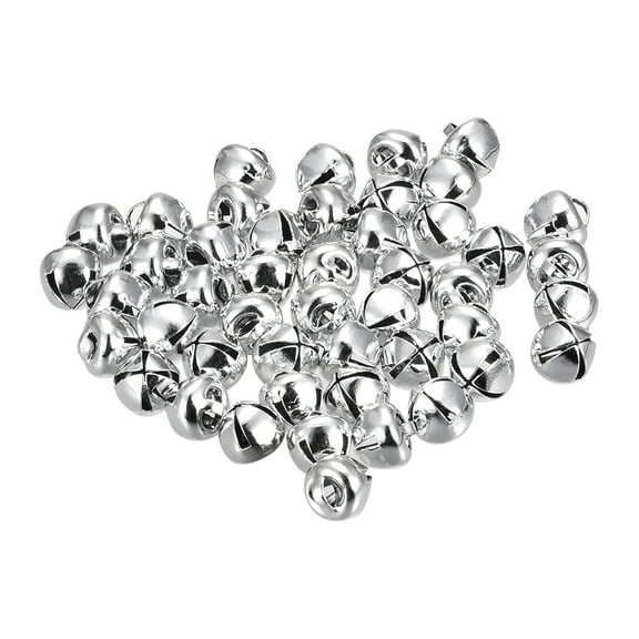 8mm Jingle Bells Craft Bells Carbon Steel Electroplating Silver Tone 80 Pack
