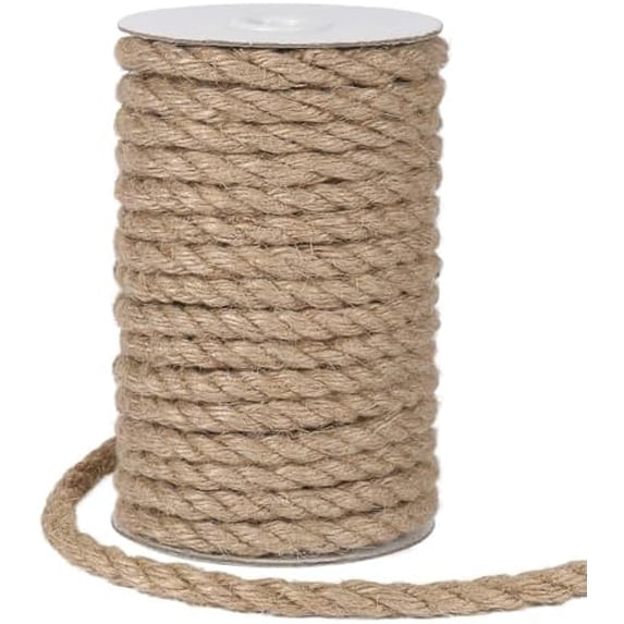 8mm Jute Rope, 50 Feet Heavy Duty and Thick Twine Rope for Crafts ...
