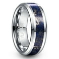 thumbnail image 1 of 8mm Lapis Lazuli Tungsten Carbide Ring for Unisex Beveled Edges Wedding Band Size 7-12, 1 of 5