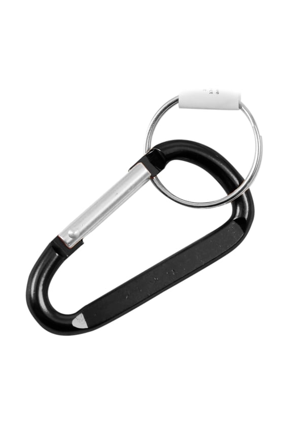 8mm Large 3.25" Carabiner Clip Key Chain - Black