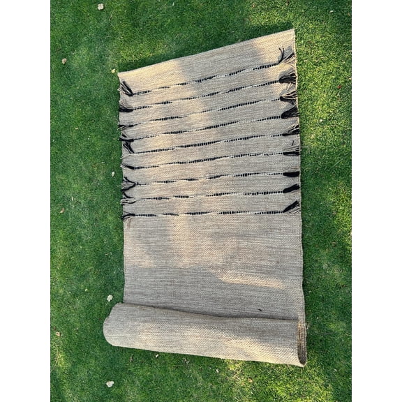 8mm Large Yoga Mat (6'x 4') with Wool Jute Fabric - Extra Long and Wide 72 x 48 x 0.32 inches, Non-Slip Surface, Eco-Friendly, Lightweight, Thick Wide Yoga Mat for Home Workouts