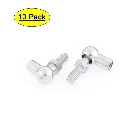 8mm Male to Female Thread Dia Metal L Shape Ball Joint Rod End Bearing 10pcs
