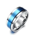 thumbnail image 1 of 8mm Men Spinner Band 316L Stainless Steel Rinbow/Blue/Black Silver Polished Ring, 1 of 9