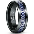 thumbnail image 1 of 8mm Men's Gemini Tungsten Ring Black and Blue Wedding Band with Carbon Fiber Size 7-12, 1 of 5