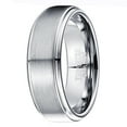 thumbnail image 1 of 8mm Men's Rose Gold Plated Tungsten Carbide Wedding Ring Brushed Finish Beveled Edge Comfort Fit Size 7-12, 1 of 5
