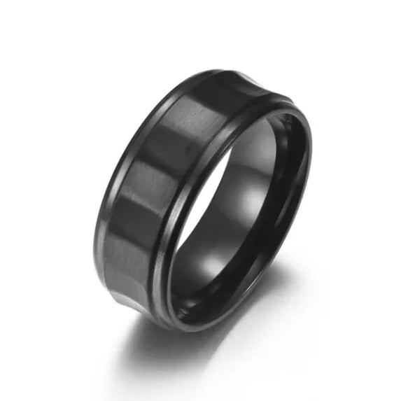 8mm Men's Silver/Gold/Black Brushed Bands Stainless Steel Wedding Ring Size 7-11