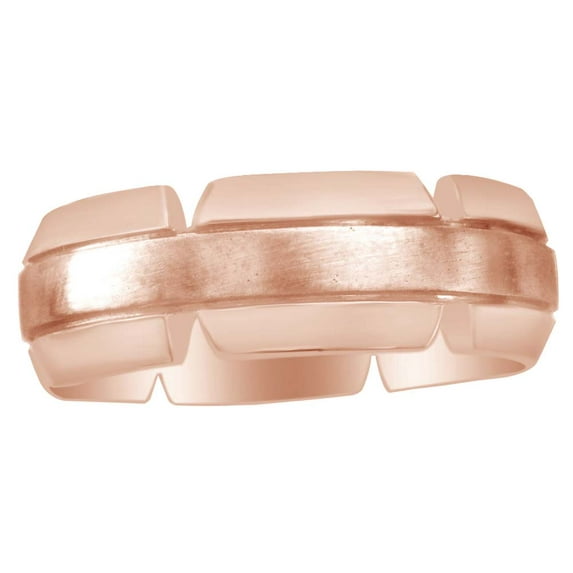 AFFY 8mm Mens Anniversary Wedding Band Ring In 14k Solid Rose Gold Ring Size-14