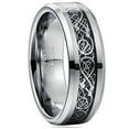 thumbnail image 1 of 8mm Mens Celtic Dragon Ring Silver Tungsten Carbide Wedding Engagement Band Size 6-13.5, 1 of 1