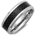 thumbnail image 1 of 8mm Mens Comfort Fit Carbon Fiber Tungsten Wedding Band ( Available Ring Sizes 7-12) sz8 1/2, 1 of 3