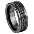 thumbnail image 1 of Jewelry Avalanche Black CZ Eternity Band Mens Gunmetal Tungsten Wedding Ring 8mm, 1 of 4