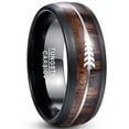 thumbnail image 1 of 8mm Mens Silver Arrow Hawaiian Koa Wood Tungsten Carbide Wedding Ring Size 7-14, 1 of 3