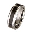 thumbnail image 1 of 8mm Mirror Polished Tungsten Carbide Wedding Ring Black Carbon Fiber Inlay, 1 of 5