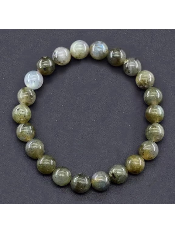 8mm Moonstone (Labradorite) Healing Bracelet for Women Men, Natural Gemstone Stretch Crystal for Intuition, Emotional Balance, New Beginnings, Third Eye Chakra, Spiritual Protection, Meditation Gift