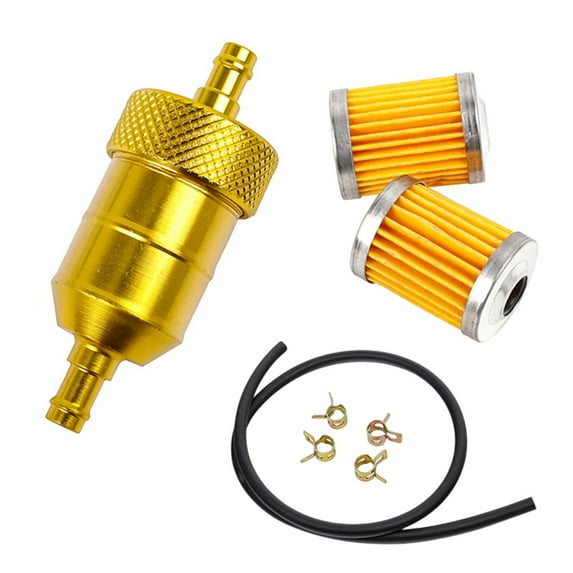 8mm Motorbike CNC Aluminum Filter Element Reusabl Cleanable Fuel Filter Oil Line