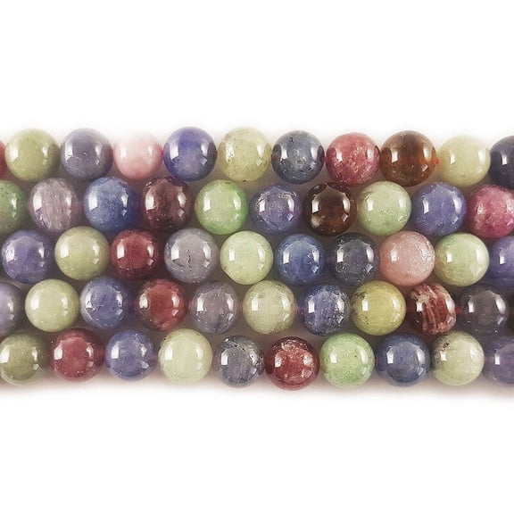 8mm Multi Color Ruby Tanzanite And Sapphire Round Beads Genuine Gemstone Natural Jewelry Making