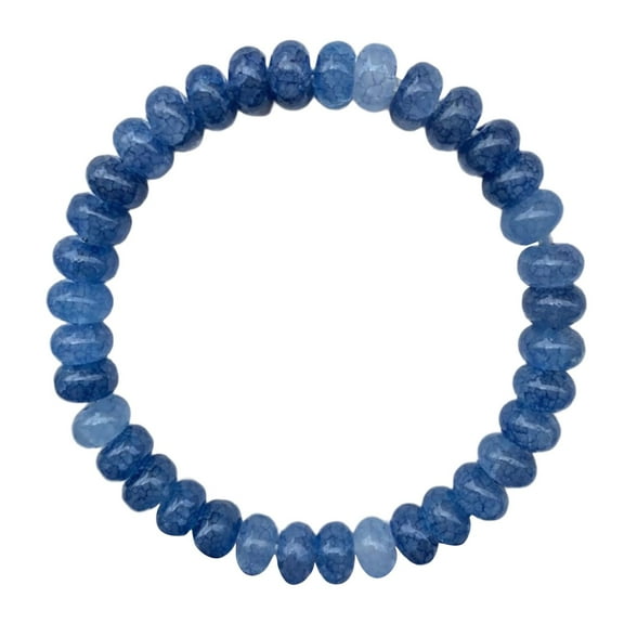 8mm Natural Cordierite Gemstone Stretch Bracelet - Round Beaded Unisex Healing Jewelry - 7" Adjustable Rock Stone Beads for Women & Men