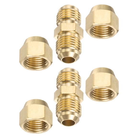 8mm OD Copper Pipe Extension Joint Connectors, 2Pcs Free Welding Copper Flare Fittings