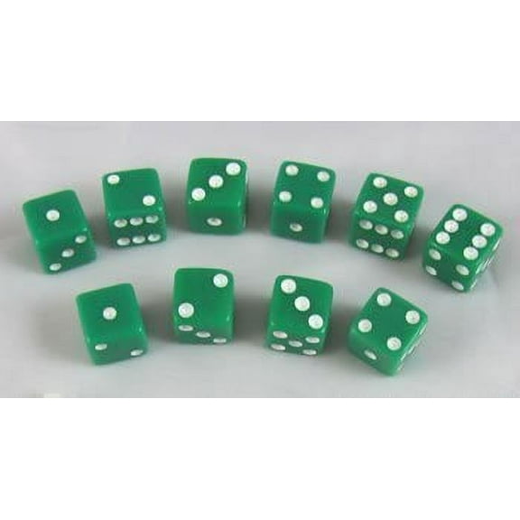 8mm Opaque Green with White Pips 10 Set