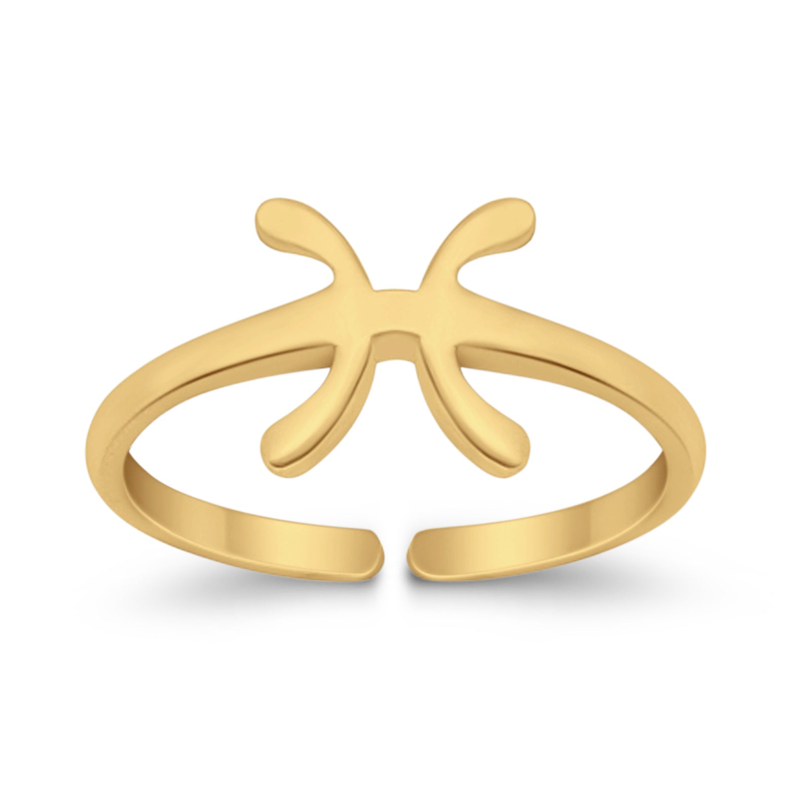 8mm - Pisces Zodiac SignToe Band Ring 925 Sterling Silver  *925 Sterling Silver Zodiac Resizable Ring-Pisces main image 0