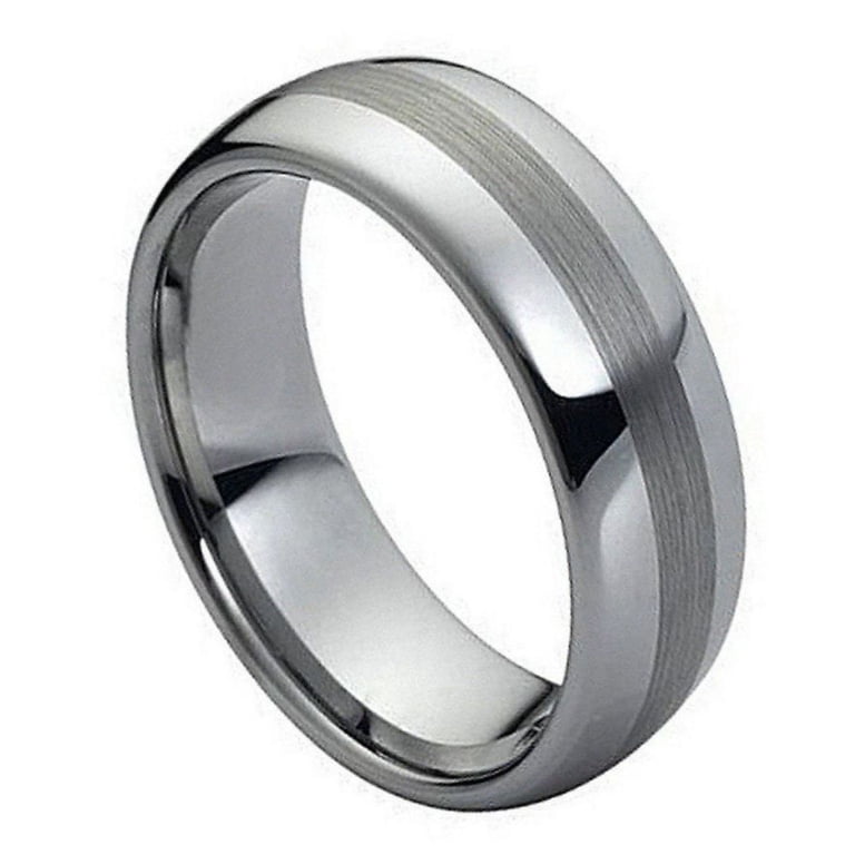 VANNA Men's Gold Titanium Wedding Band High Polished Domed Shape Ring