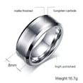 thumbnail image 1 of 8mm Purely Tungsten Carbide Ring for Men Wedding Fashion Jewelry Bands Size 8-12, 1 of 7