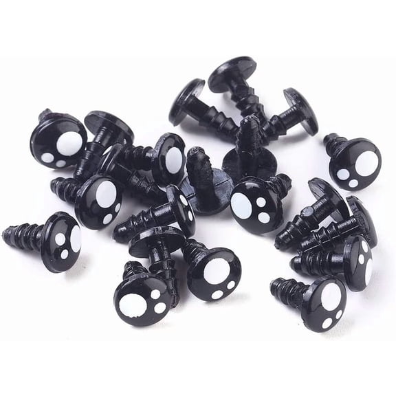 8mm Resin Safety Eyes 100pcs Craft Eyes Black Stuffed Crochet Eyes Kawaii Eyes for Teddy Bear Amigurumi Craft Puppet Plush Animal Making DIY