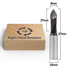 8mm Right Hand Through Hole Boring Bit - 10mm Shank - Yonico 42108R