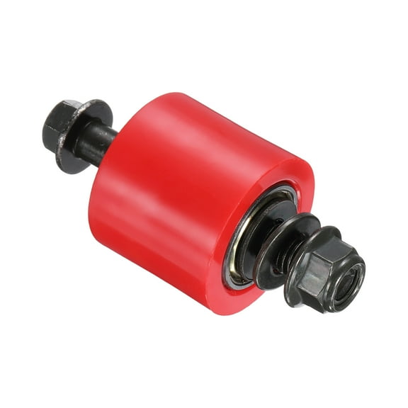 8mm Roller Pulley Tensioner, Chain Roller Pulley Tensioner Mini Bike Parts Nylon Cylinder Type Guide Wheel Chain Guide Slider Set for Mini Motorcycle Dirt Bike, Red
