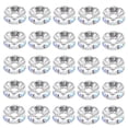 thumbnail image 1 of 8mm Rondelle Spacer Beads, Crystal Rhinestone Bead Spacers, Bright Silver, 50 Pack, 1 of 5