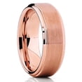 thumbnail image 1 of 8mm Rose Gold Tungsten Ring,Brushed Wedding Ring,Tungsten Carbide Ring,Beveled Ring,Comfort Fit, 1 of 4