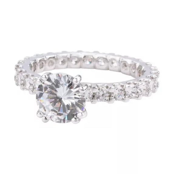 8mm Round Cut Engagement AAA Cz Wedding Rings Women's 925 Silver Ring Size 5-10