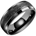 thumbnail image 1 of 8mm Sand Brushed Classic Plain Stainless Steel Wedding Band Ring, 1 of 2
