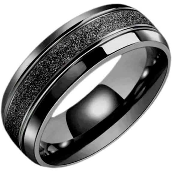8mm Sand Brushed Classic Plain Stainless Steel Wedding Band Ring