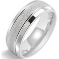 thumbnail image 1 of 8mm Sand Brushed Classic Plain Stainless Steel Wedding Band Ring, 1 of 2