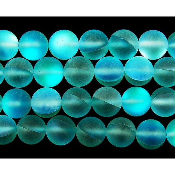 8mm Sea Blue Moonlight Crystal Matte Round Beads Genuine Gemstone Natural Jewelry Making