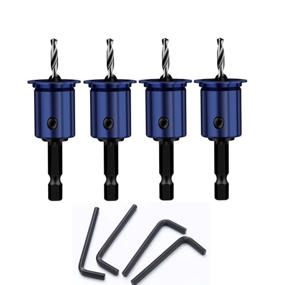 8mm Shank Countersunk Drill Bit Alloy Core Limiter Countersink Drill Router Bit Woodworking Drilling Pilot Hole