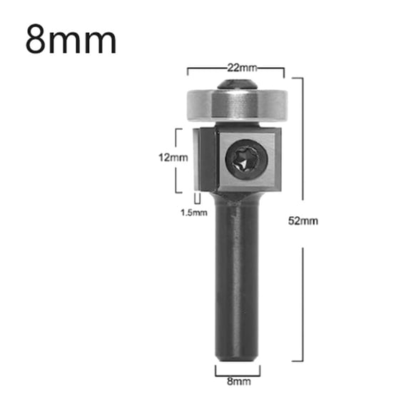 8mm Shank Double Edge Flush Trim Router with Bearing for Woodworking Trimming Solid Board Drawer Making Hard Alloy Tool
