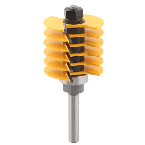 8mm Shank Woodworking Milling Cutter Finger Joint Router Bit Anti Backlash Tool for Woodworking, Yellow, Tungsten Steel Material, Heavy Duty Router Bit for Professionals (110mm / 4.3 in Shank)