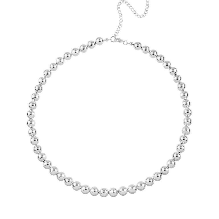 Silver ball choker necklace discount