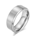 thumbnail image 1 of 8mm Silver Brushed Bands 316L Stainless Steel Men Women's Wedding Ring Size 5-15, 1 of 6
