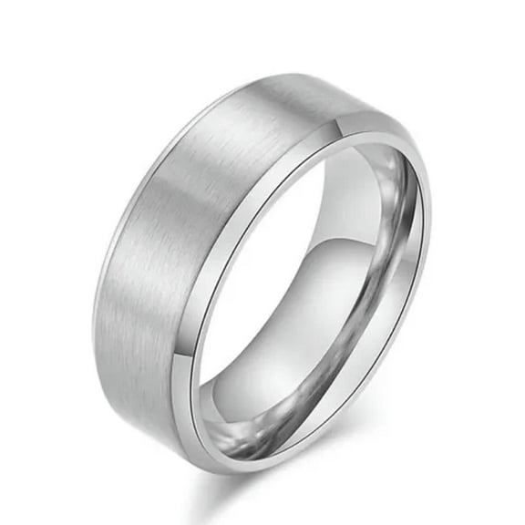 8mm Silver Brushed Bands 316L Stainless Steel Men Women's Wedding Ring Size 5-15