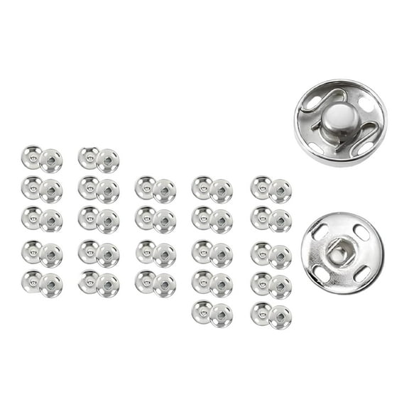8mm Silver Snap Buttons 20pcs Fancy Pressing Tich Clip Hook Buttons Snap Press Button  for Clothes, Sewing Pack of 10